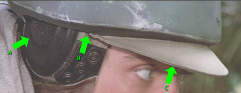 Helmet visor close up
