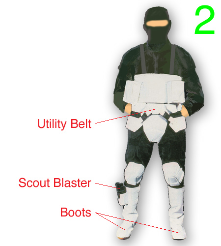 Step 2 - Utility Belt, Boots, Scout Blaster