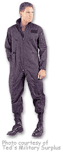 Black flight suit. image courtesy fo Teds Mlitary Surplus