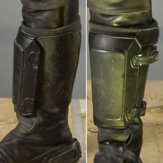 shin high combat boots