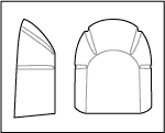 Mechanical drawing of the kneepads